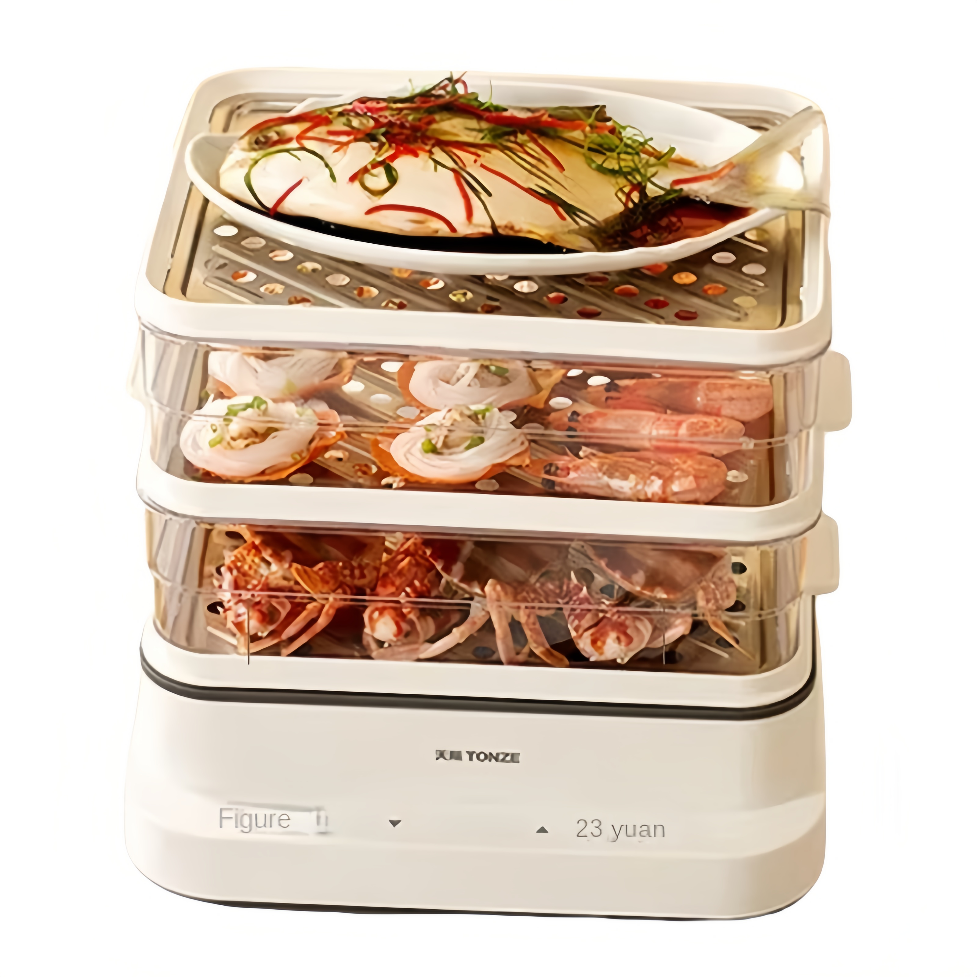 Kitchen Appliances Large - 32L Smart Electric Steamer - 3-Tier