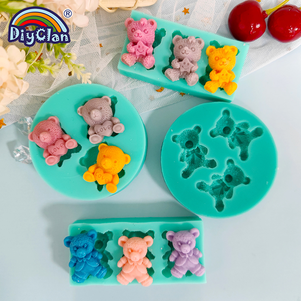 Kitchen Appliances Baking - Cute Mini Bear Silicone Mold Fondant