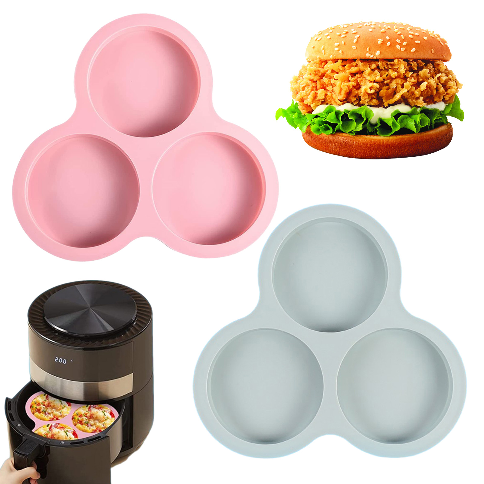 Kitchen Appliances Baking - 1/2pcs Silicone Air Fryer Egg Pan