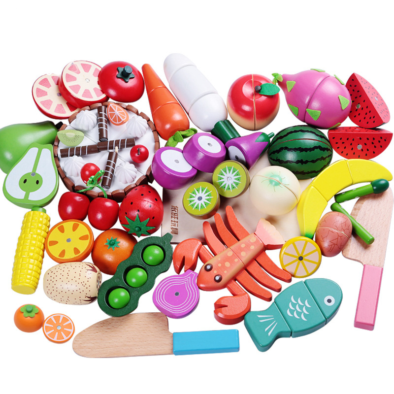 1PCS Wooden Toy Magnetic Cutti - Kitchen Appliances Kids review and price