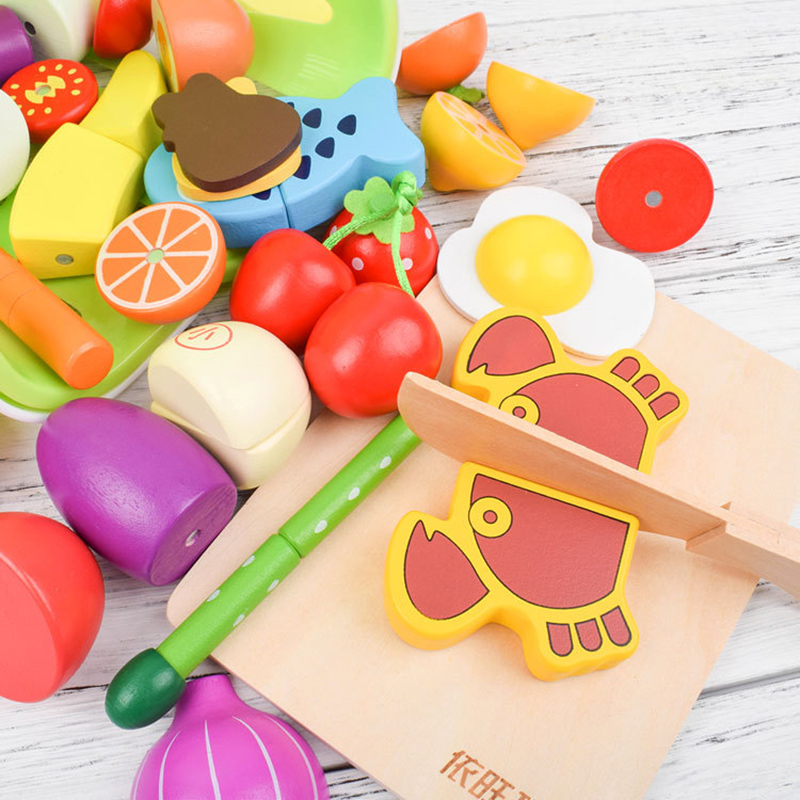 1PCS Wooden Toy Magnetic Cutti - Kitchen Appliances Kids review and price