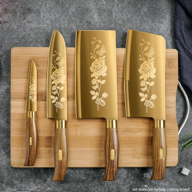 Golden Rose Pattern 4-pcs Kitc - Kitchen Appliances Luxury review and price