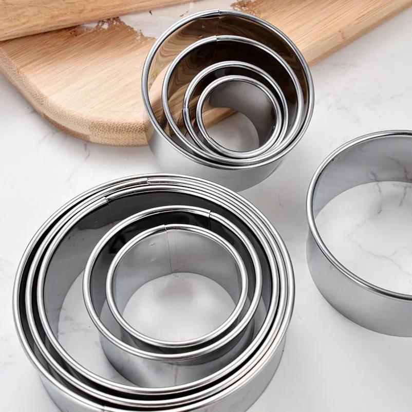 5PCS Round Stainless Steel Bis - Kitchen Appliances Baking review and price