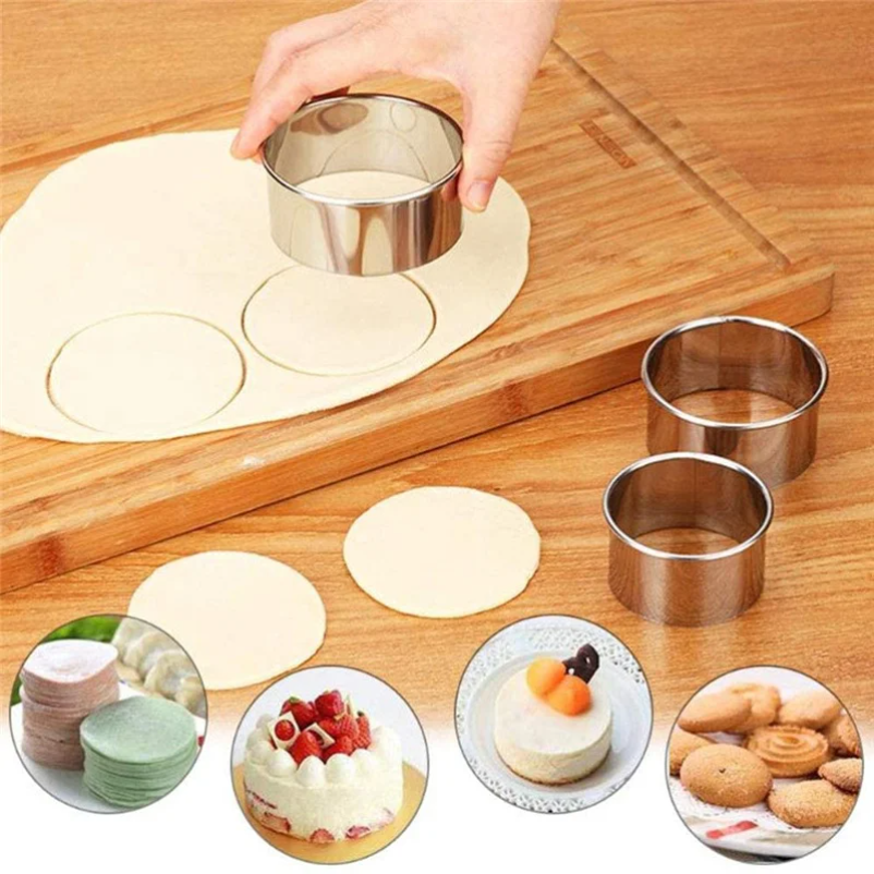 5PCS Round Stainless Steel Bis - Kitchen Appliances Baking review and price
