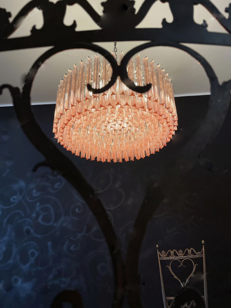 Round Pink Glass Chandelier Li - Kitchen Appliances Luxury review and price