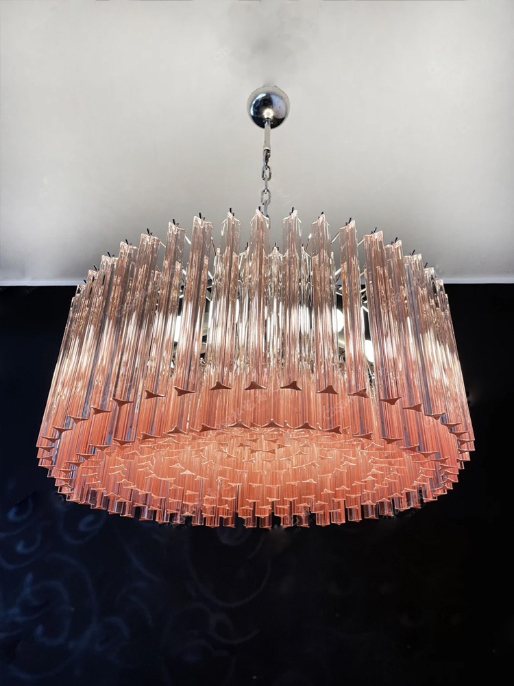 Round Pink Glass Chandelier Li - Kitchen Appliances Luxury review and price