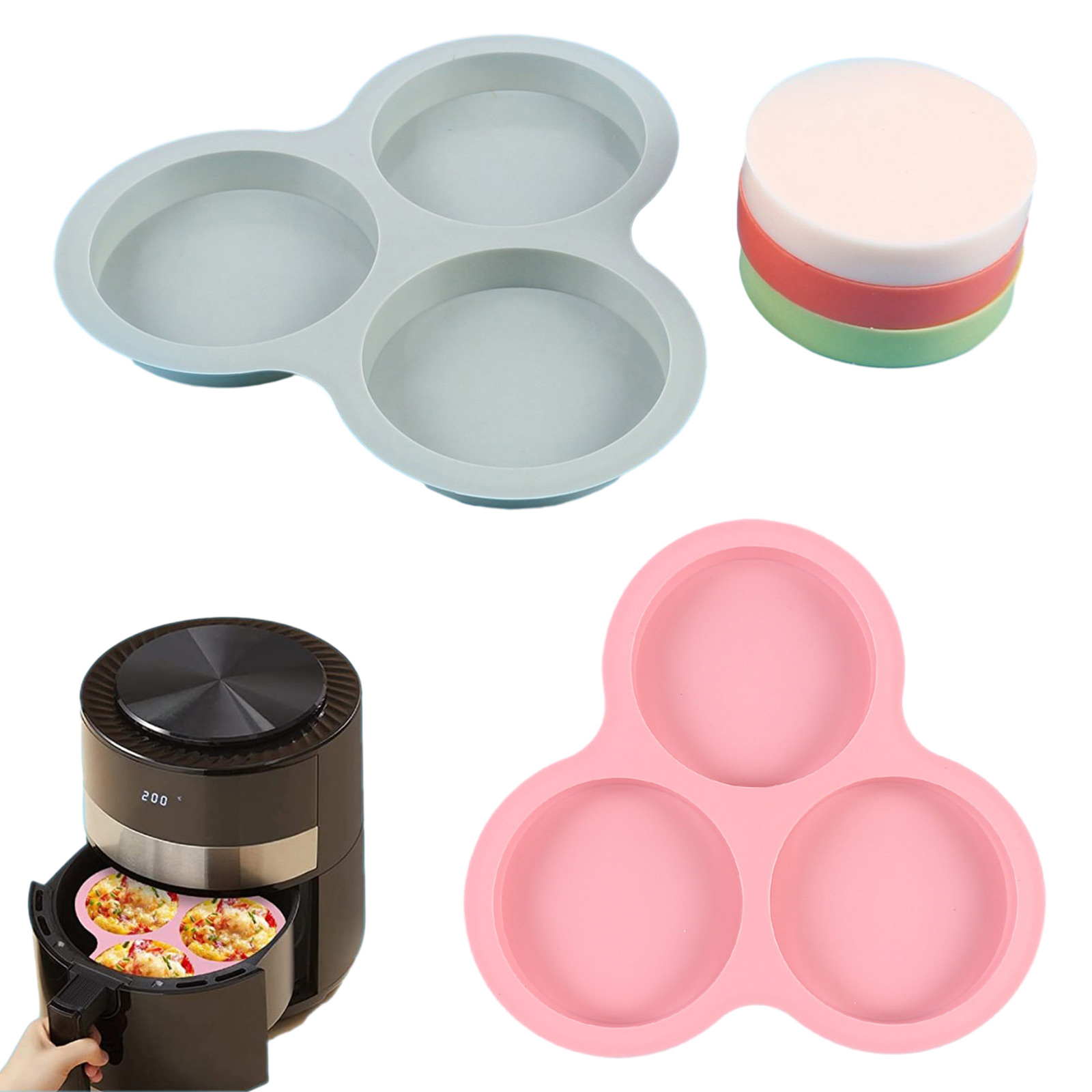 1/2pcs Silicone Air Fryer Egg  - Kitchen Appliances Baking review and price