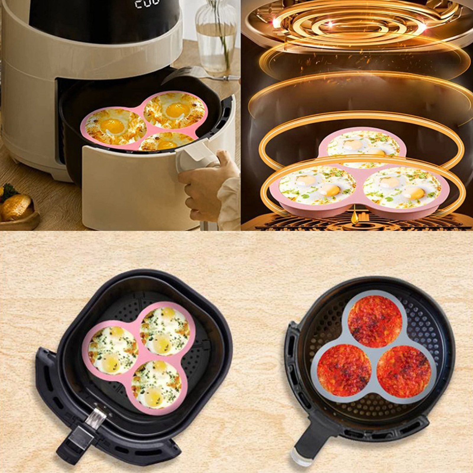 1/2pcs Silicone Air Fryer Egg  - Kitchen Appliances Baking review and price
