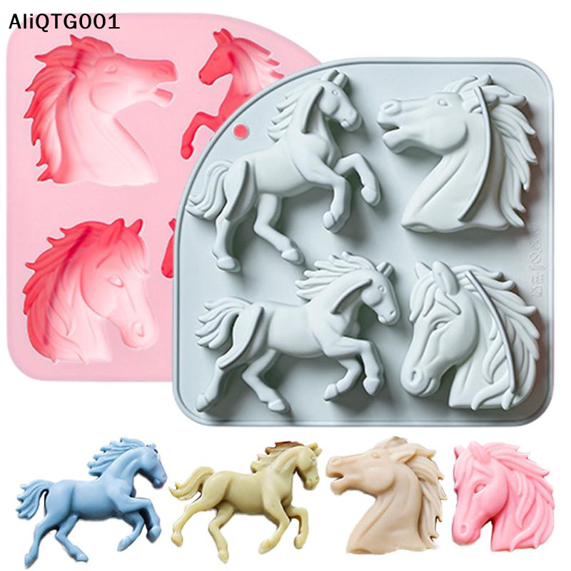 4-Cavity 3D Horse Silicone Mol - Kitchen Appliances Baking review and price