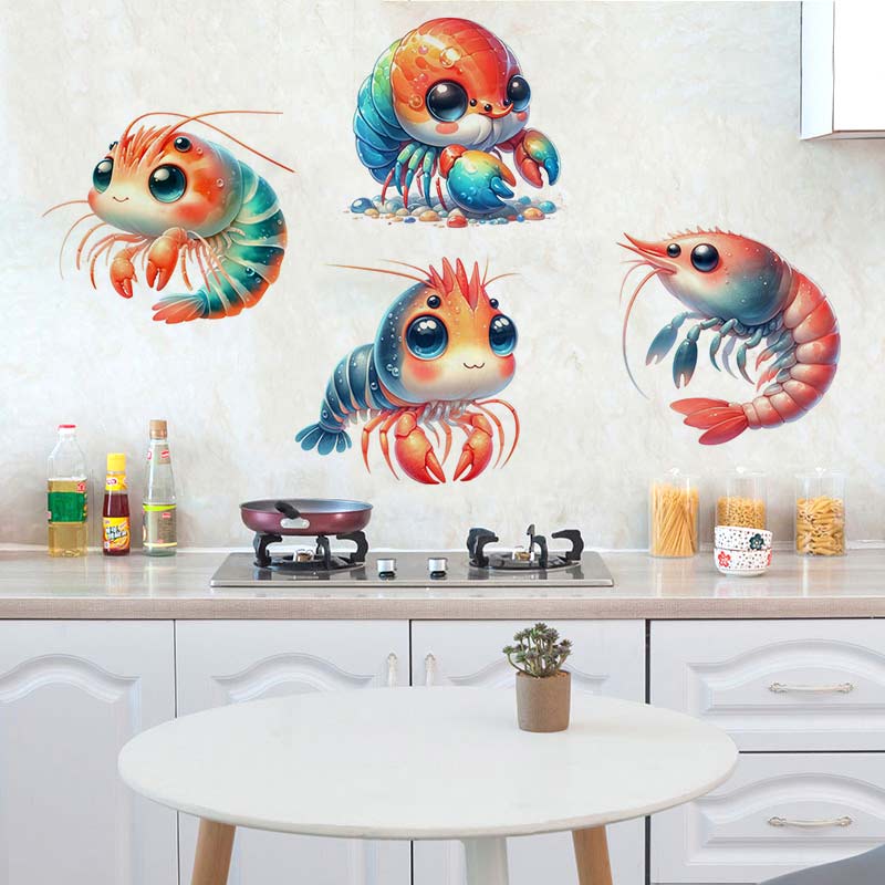 Cute Shrimp Sticker Kitchen Re - Kitchen Appliances Kids review and price
