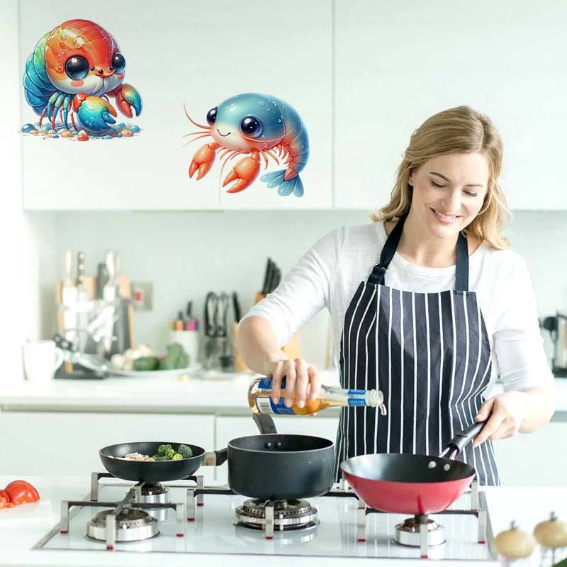 Cute Shrimp Sticker Kitchen Re - Kitchen Appliances Kids review and price