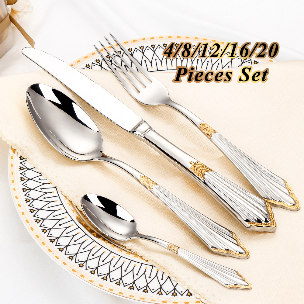 4/8/12/16/20 Pieces Gold Plate - Kitchen Appliances Luxury review and price